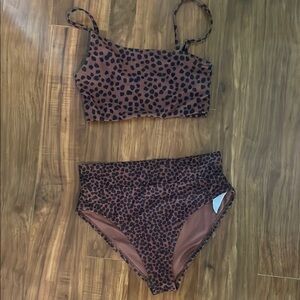Old Navy Brown Leopard Print Bikini